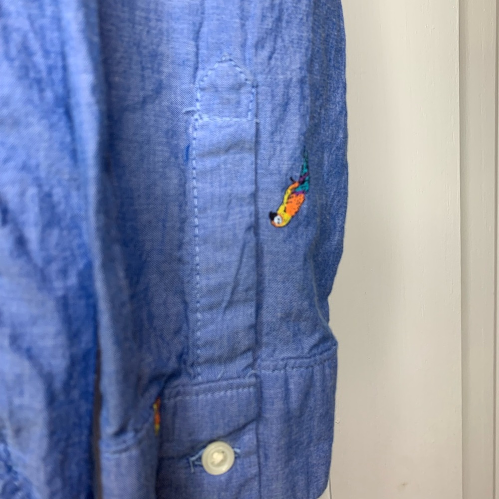 Old Navy parrot Womens Relaxed Classic Parrot Print Button down shirt, Size L - Picture 7 of 10